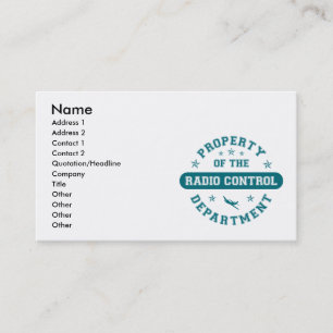 Carte De Visite Propriété du département de contrôle par radio
