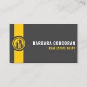 Carte De Visite Propriété immobilière en gris foncé (Devant)