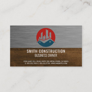 Carte De Visite Propriété immobilière Métal Bois Construction