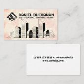 Carte De Visite Propriétés commerciales | Ville Skyline (Devant / Derrière)