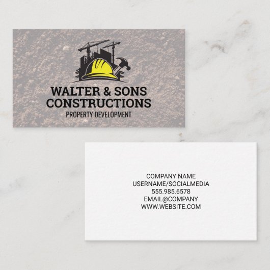 Carte De Visite Propriétés de construction | Artisans (Devant / Derrière)