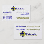 Carte De Visite Propriétés de Fairlake : Professionnel (Devant / Derrière)