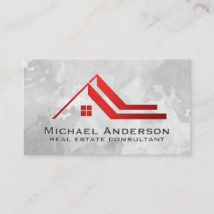 Carte De Visite Propriétés immobilières Logo en métal rouge
