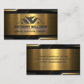 Carte De Visite Propriétés immobilières | Noir or (Devant / Derrière)