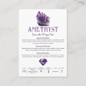 Carte De Visite Propriétés métaphysiques du cristal de pourpre d'a (Devant)