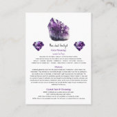 Carte De Visite Propriétés métaphysiques du cristal pourpre d'Amét (Dos)