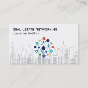 Carte De Visite Propriétés Toits de la ville Logo de réseau
