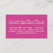 Carte De Visite prospectus de vente de gâteaux (Dos)