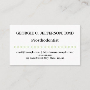 Carte de visite prosthodontiste de base et minimal