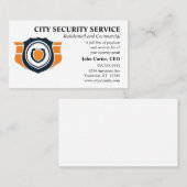 Carte De Visite Protection de sécurité Orange et Black Shield (Devant / Derrière)