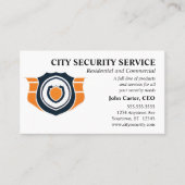 Carte De Visite Protection de sécurité Orange et Black Shield (Devant)