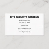 Carte De Visite Protection de sécurité photo adaptable (Dos)