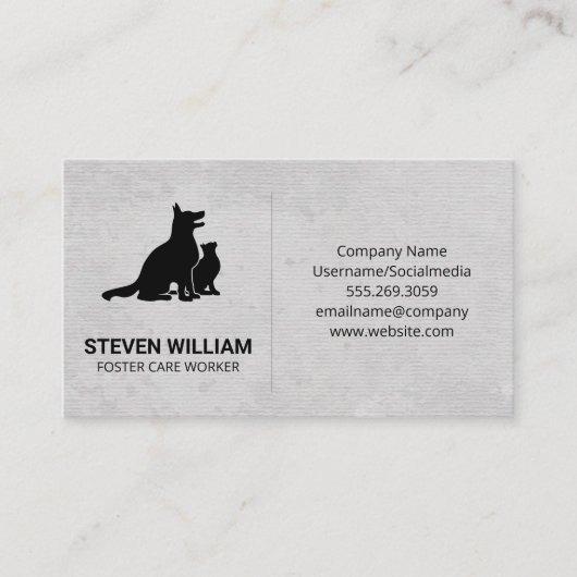 Carte De Visite Protection des animaux | Abri | Logo de chat de ch (Devant)