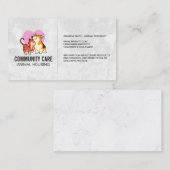 Carte De Visite Protection des animaux | Assis pour animaux | Cart (Devant / Derrière)