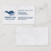 Carte De Visite Protection des animaux | Logo de course de chien (Devant / Derrière)