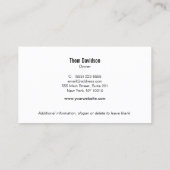 Carte De Visite Protection et sécurité du logo Monogramme Gold Shi (Dos)