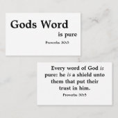 Carte De Visite Proverbes 30:5 (Devant / Derrière)