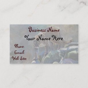 Carte De Visite Prowling Cougar Mountain Lion Art Design