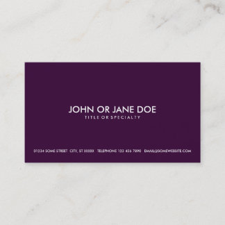 Carte De Visite prune simple