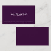 Carte De Visite prune simple (Devant / Derrière)