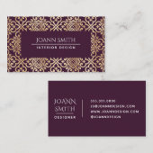 Carte De Visite Prune victorienne et or (Devant / Derrière)