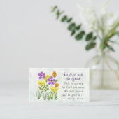 Carte De Visite Psaume 118:24 C'est le jour, Inspirationnel Floral (Debout devant)