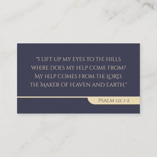 Carte De Visite Psaume 121 ; 1-2 | Inspiration chrétienne (Dos)