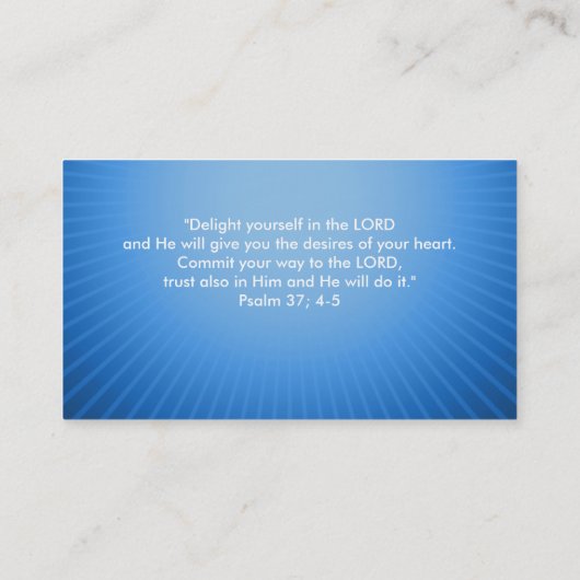 Carte De Visite Psaume 37 ; 4-5 - Chrétien (Dos)