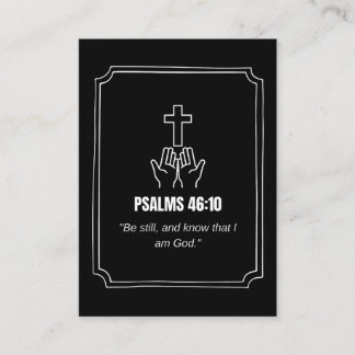 Carte De Visite Psaume 46:10 KJV verset biblique écriture minimali