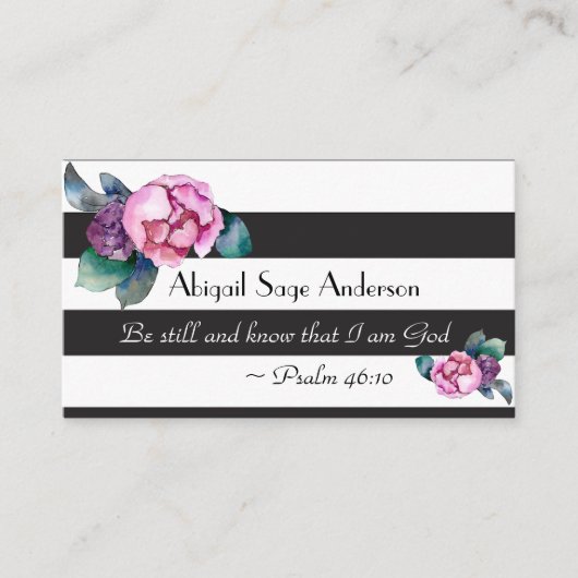 Carte De Visite Psaume 46:10 Soyez toujours et sachez que je suis  (Devant)