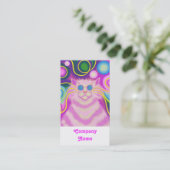 Carte De Visite Psy-cat-delic Portrait rose blanc (Debout devant)