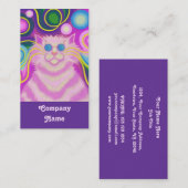 Carte De Visite Psy-cat-delic Portrait rose violet dos (Devant / Derrière)