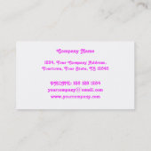 Carte De Visite Psy-cat-delic rose "rond" portrait blanc (Dos)