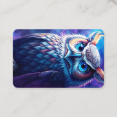 Carte De Visite Psychedelic Magenta & Blue Owl | Trippy Abstract (Dos)