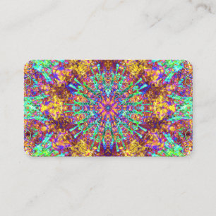Carte De Visite Psychedelic Mandala Trippy Hippie Color Splash