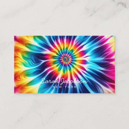 Carte De Visite Psychedelic Rainbow Retro TIe-Dye (Devant)