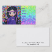 Carte De Visite Psychédélique pourpre de poupée hippie de fille de (Devant / Derrière)