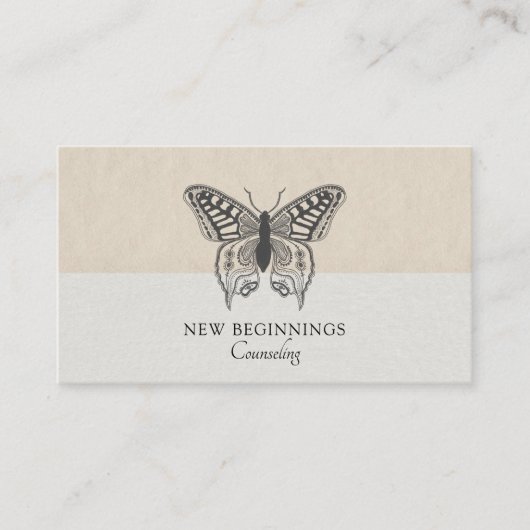 Carte De Visite Psychiatre Conseiller Thérapie Papillon Affaires (Devant)