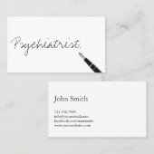Carte de visite psychiatre manuscrit (Devant / Derrière)