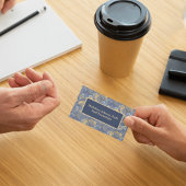 Carte De Visite Psychiatre ou conseiller Zen Blue Gold Ginkgo