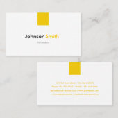 Carte De Visite Psychiatre - Simple Ambre Jaune (Devant / Derrière)