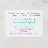 Carte de visite psychique avec la tête de (Dos)