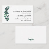 Carte de visite psycho-thérapeute moderne Eucalypt (Devant / Derrière)