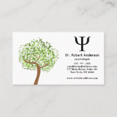 Carte De Visite Psychologist Green Tree  (Devant)