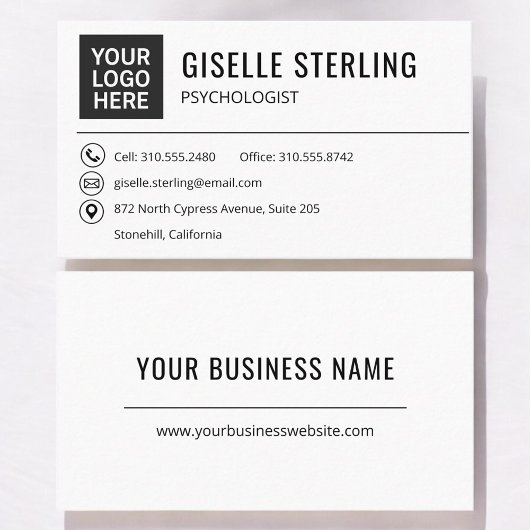 Carte De Visite Psychologist Health Practice Logo