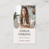 Carte De Visite Psychologist Neutral Beige Photo (Devant)
