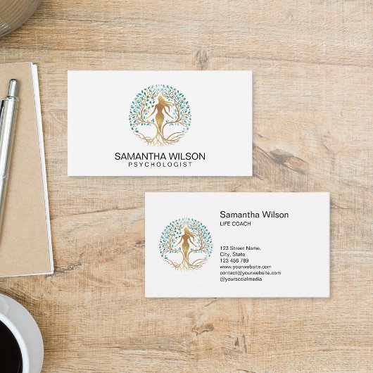 Carte De Visite Psychologist Therapist Life Coach Tree of Life