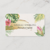 Carte De Visite Psychologist Tropical Palm Trees Gold (Devant)