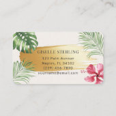 Carte De Visite Psychologist Tropical Palm Trees Gold (Dos)