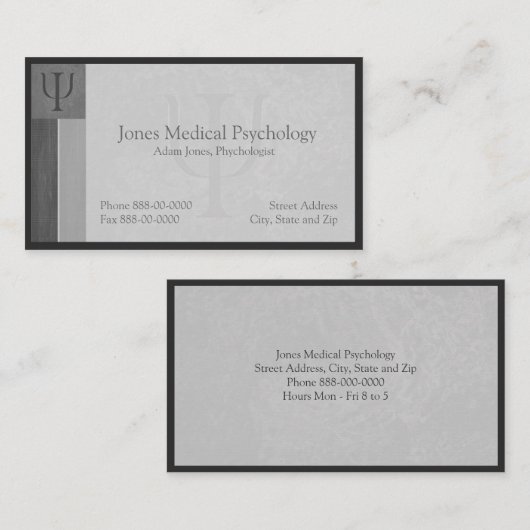Carte de visite psychologue (Devant / Derrière)